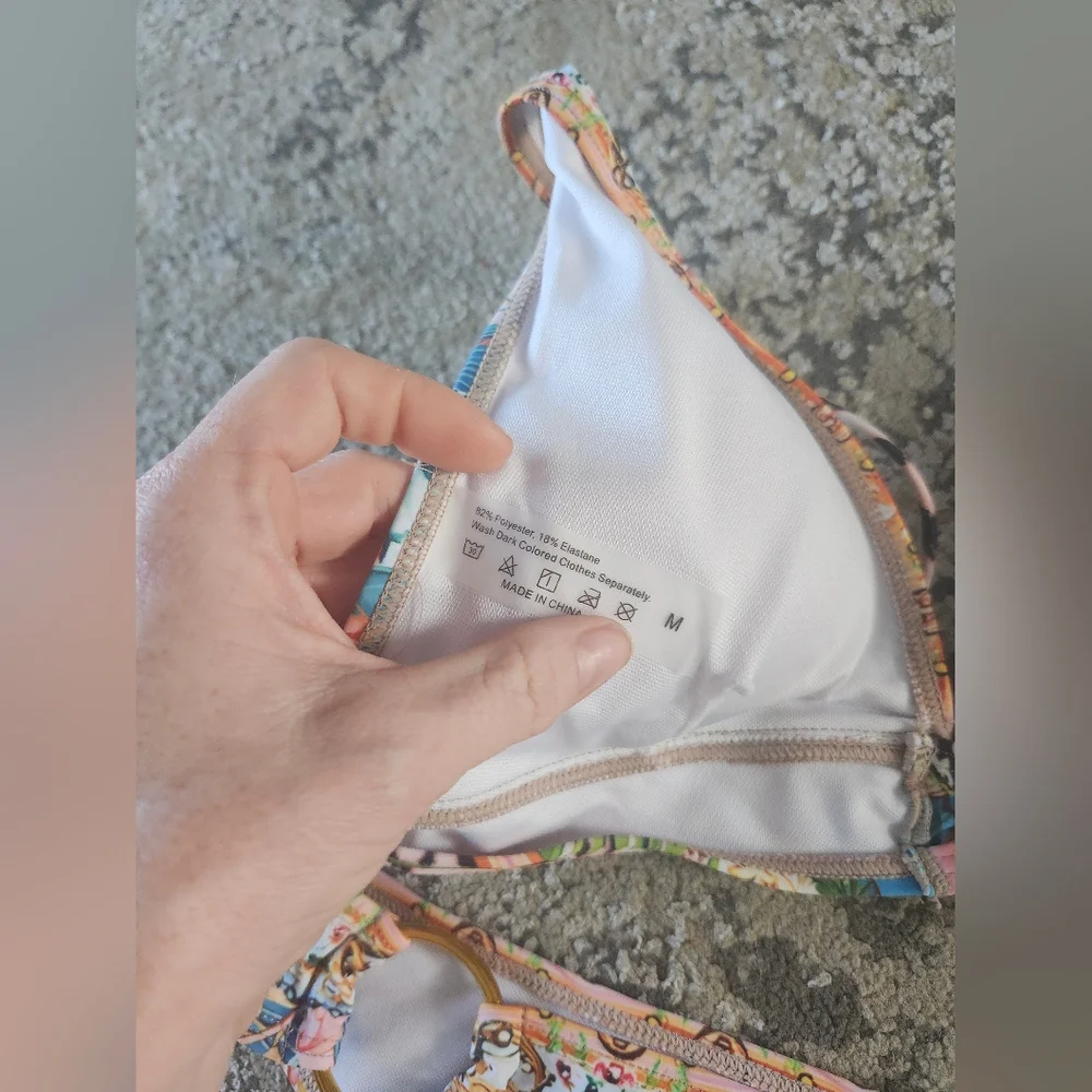 Desigual Baroque Floral Pink and Gold Bikini Set